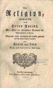 Die Religion. Racine, Louis. Frankfurt und Leipzig 1752. Nicht kollationiert. Start Price €30