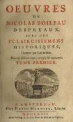 Oeuvres De Nicolas Boileau Despréaux. Avec des Eclair Cissemens Historiques. Theil 1 u. 2.