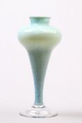Vase. WMF nach 1930. Ikora. Farbloses Glas, unterfangen mit Pulvereinschmelzungen. H: ca. 31 cm.