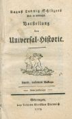 August Ludwig Schlözers Vorstellung der Universal-Historie. Göttingen, 1775. Karton. Anhang: