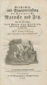 Geschichte und Staatsverfassung der Königreiche Marocko und Fetz. Herr von Chenier. Leipzig 1788.