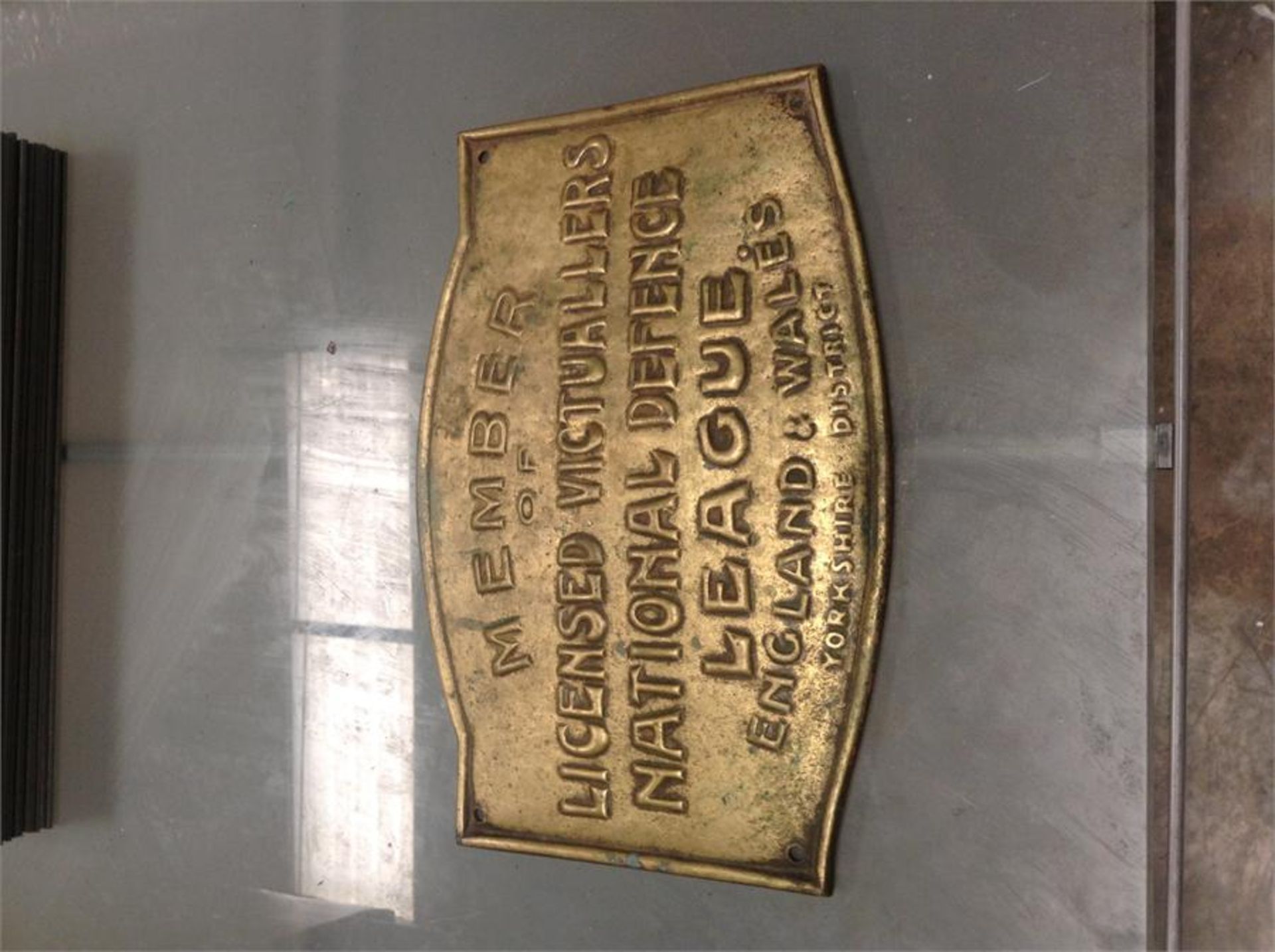 Brass plaque with inscriptions, please view picture for information