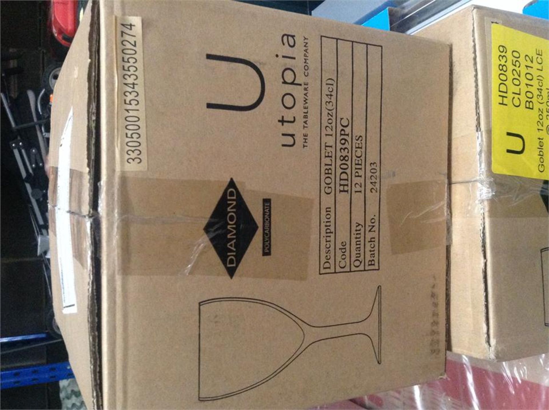 Utopia diamond polycarbonate wine glasses, top quality 2 boxes of