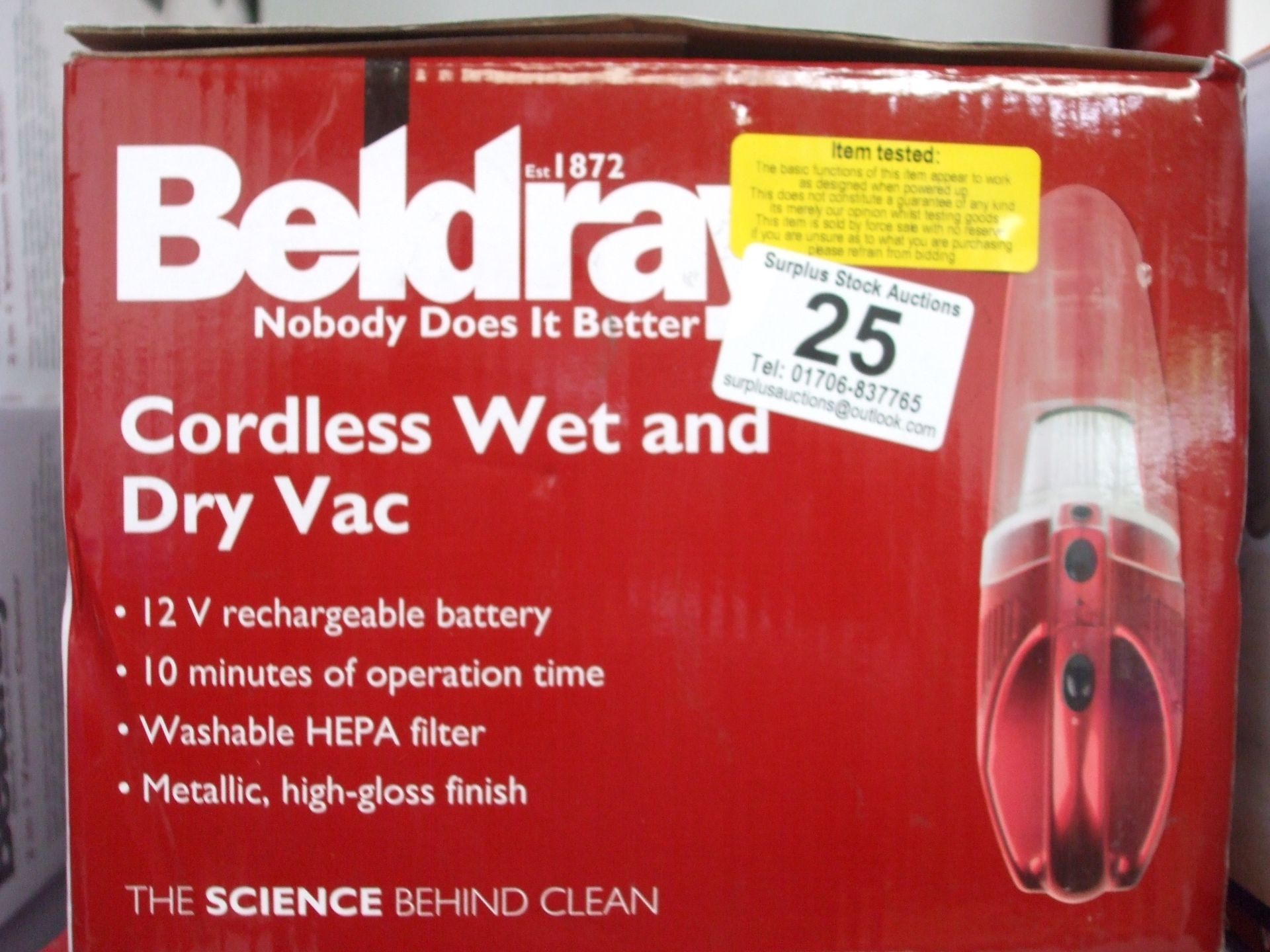 Beldray Cordless Wet n Dry Vac(boxed & Tested)