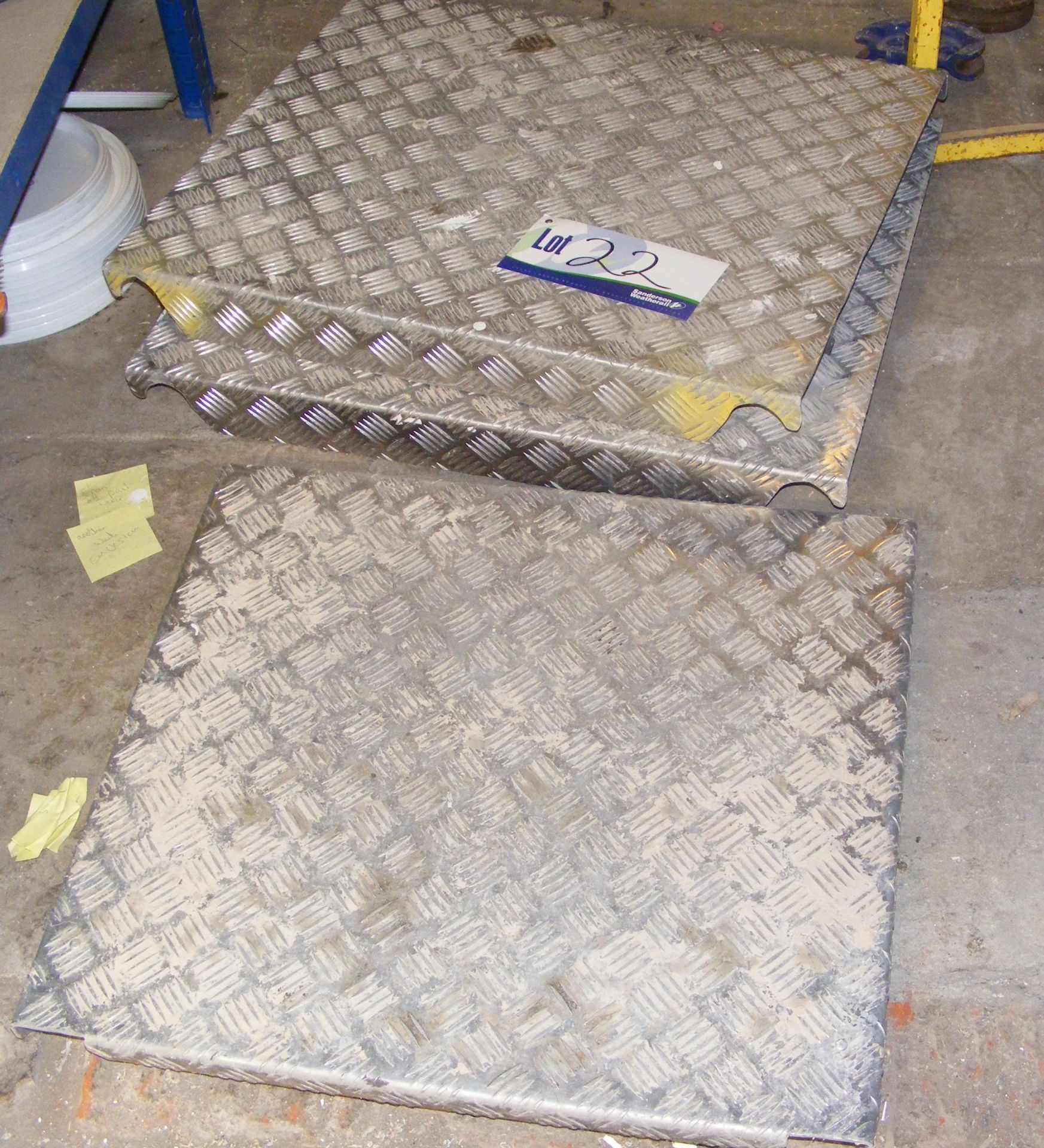 Three Alloy Chequer Plate Platforms
