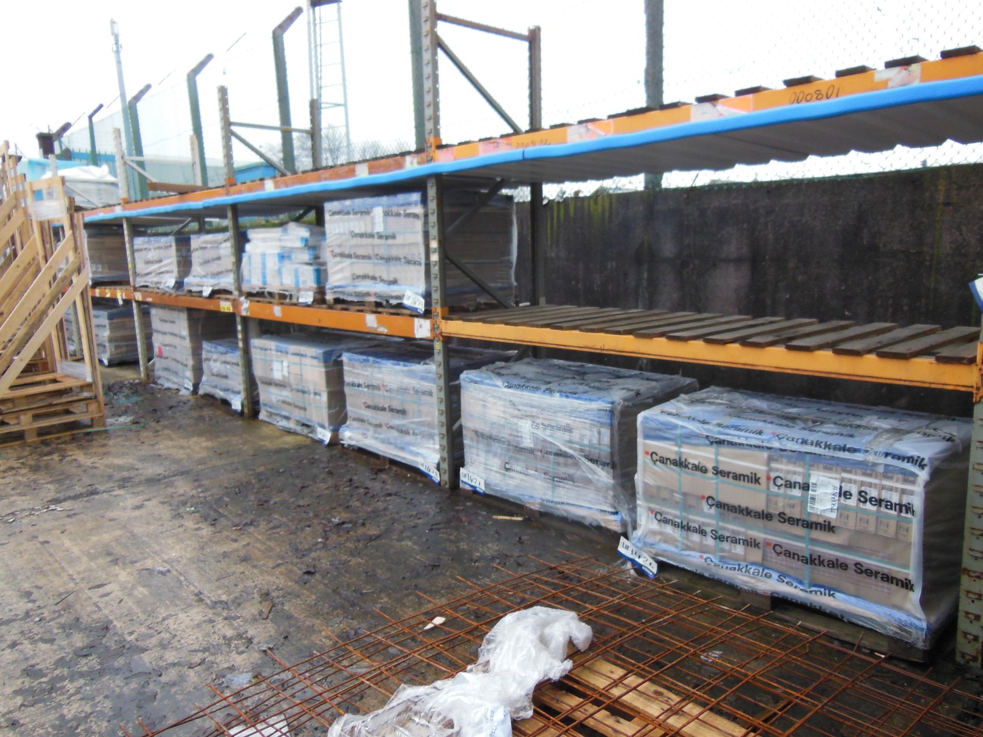 Six Bay Two Tier Boltless Pallet Rack, each bay 2700mm wide x 2870mm high