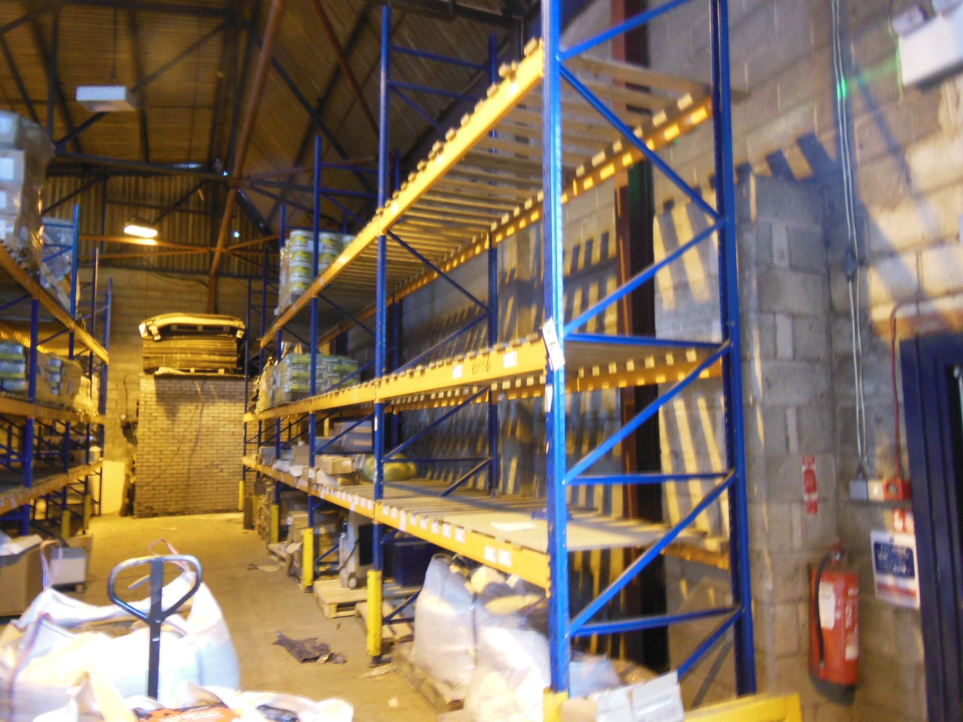 Five Bays of Three Tier Boltless Pallet Rack, and two single bay multi-tier pallet racks