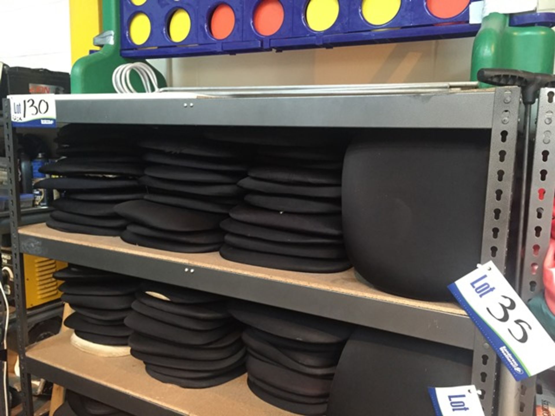 Forty Three Black Velcro Seat Pads as set out on shelving
