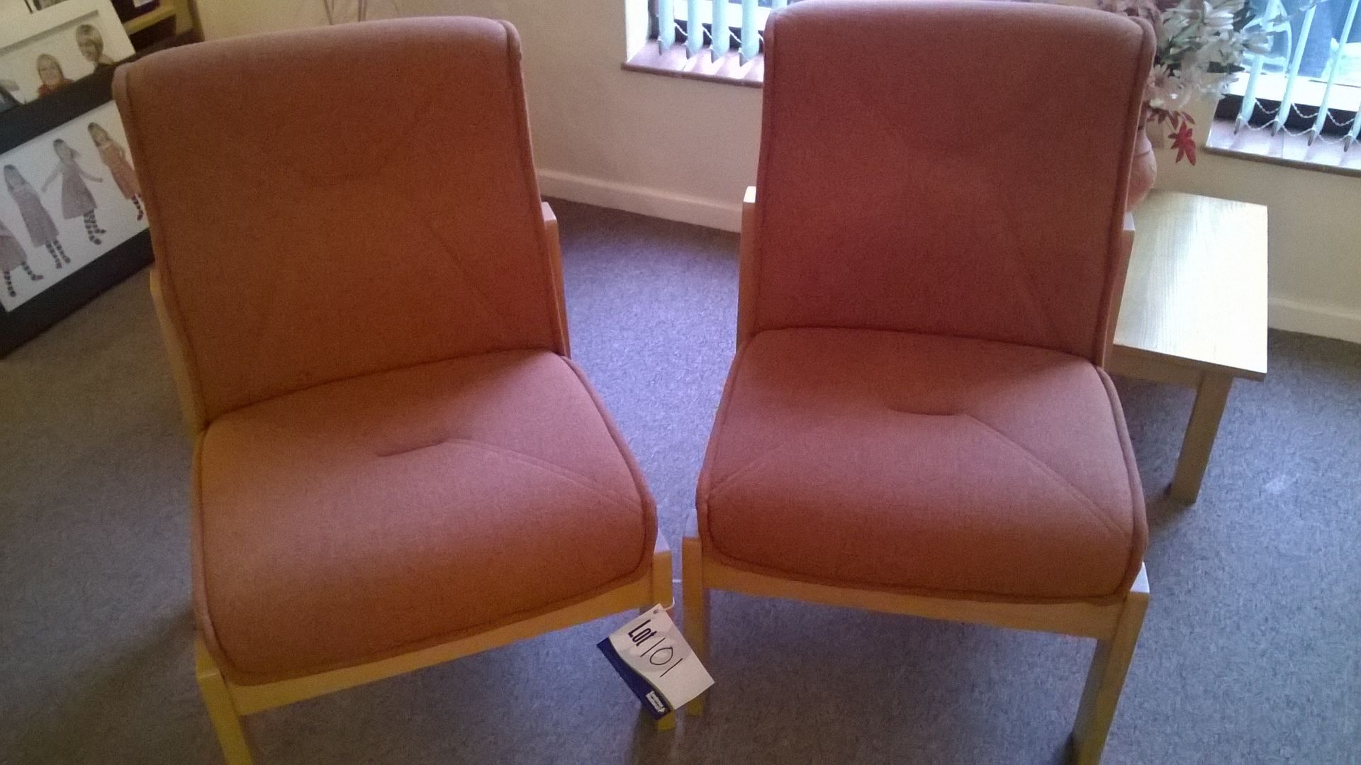 2 – Tweed Upholstered Reception Chairs