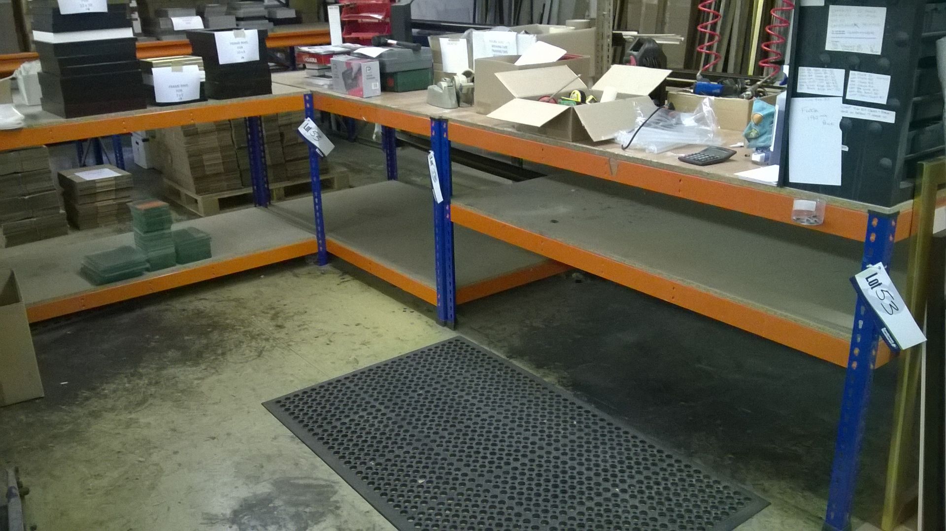 3 – 2 Tier Steel Framed Work Benches (not contents)