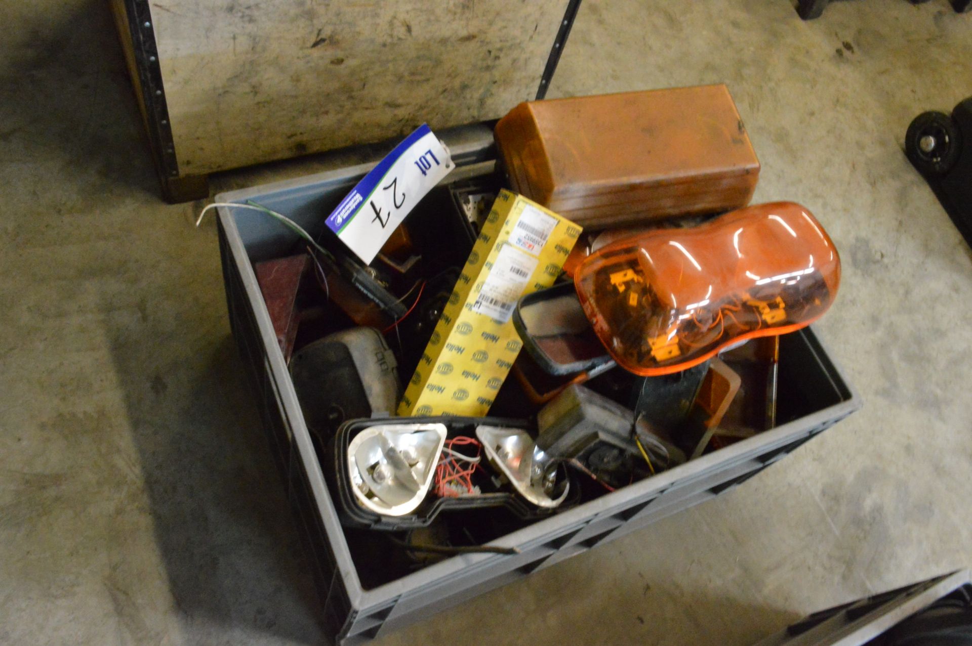 Assorted Lighting, with plastic crate