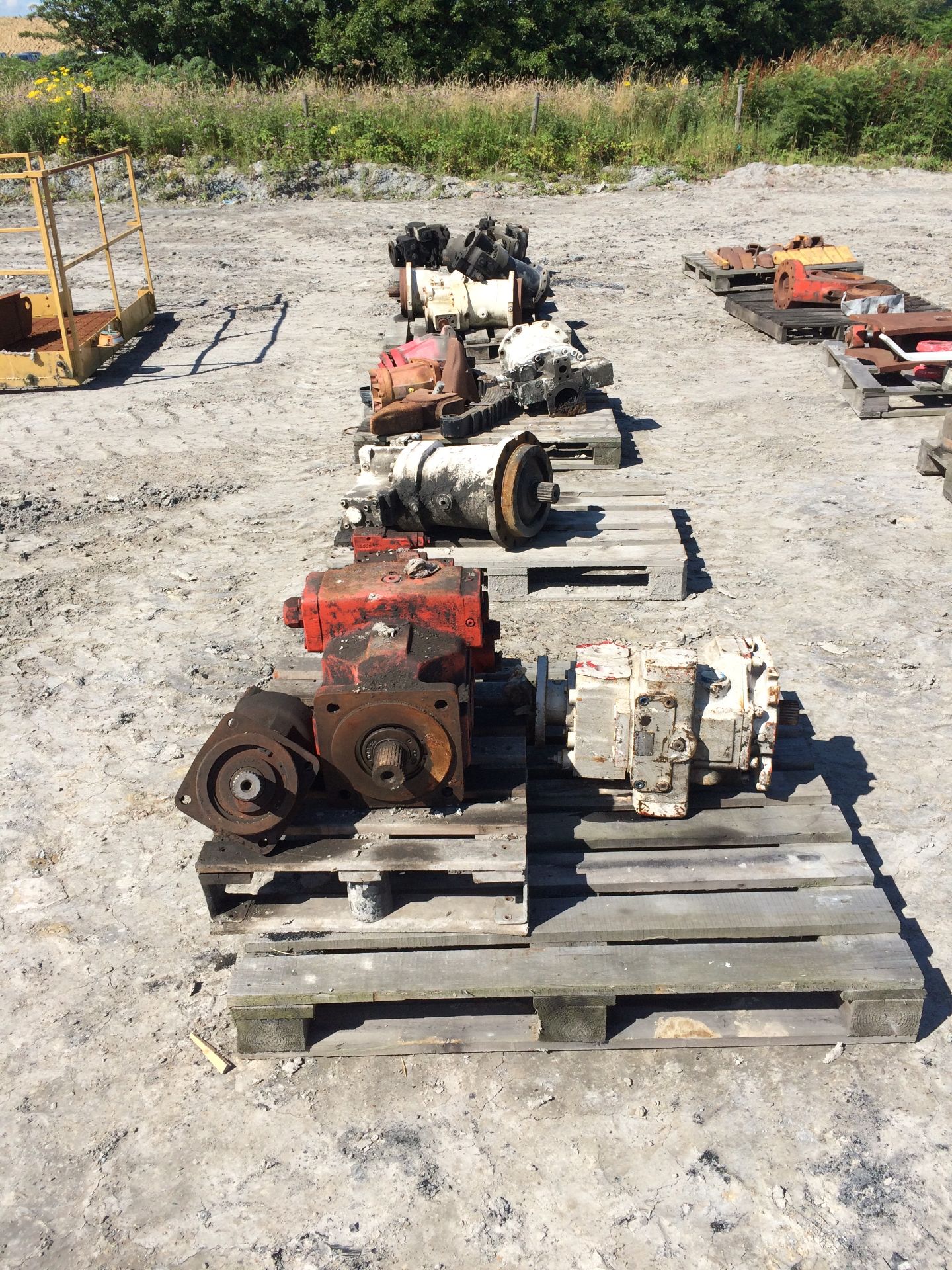 Quantity of O&K RH120 Pumps (used), on five pallets Situated At Lodge House Open Cast Mine, Smalley,