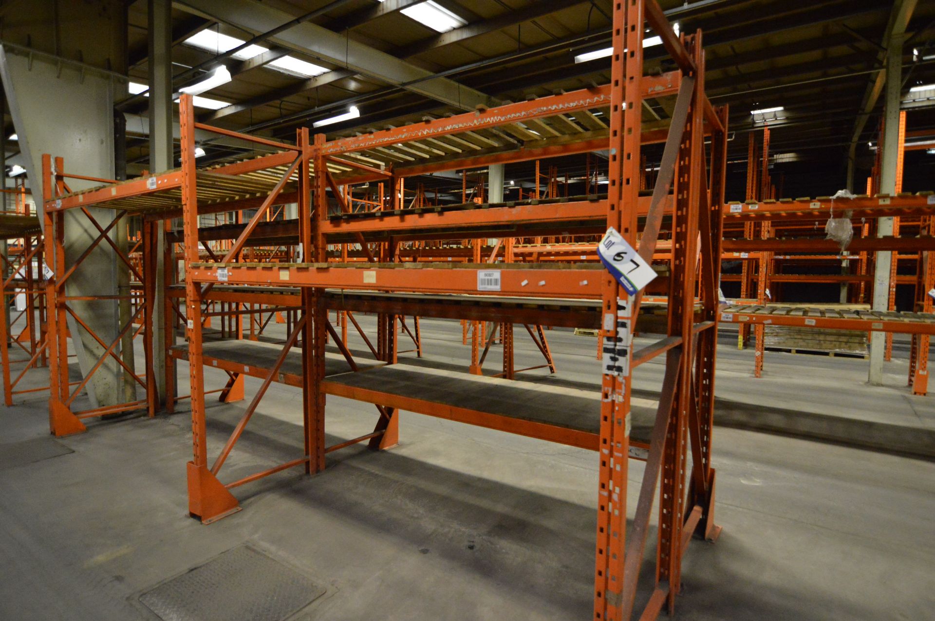 Redirack SD1.70 Single Sided Two Bay Single Tier Pallet Rack, approx. 5.5m long x 900mm x 2.7m high,