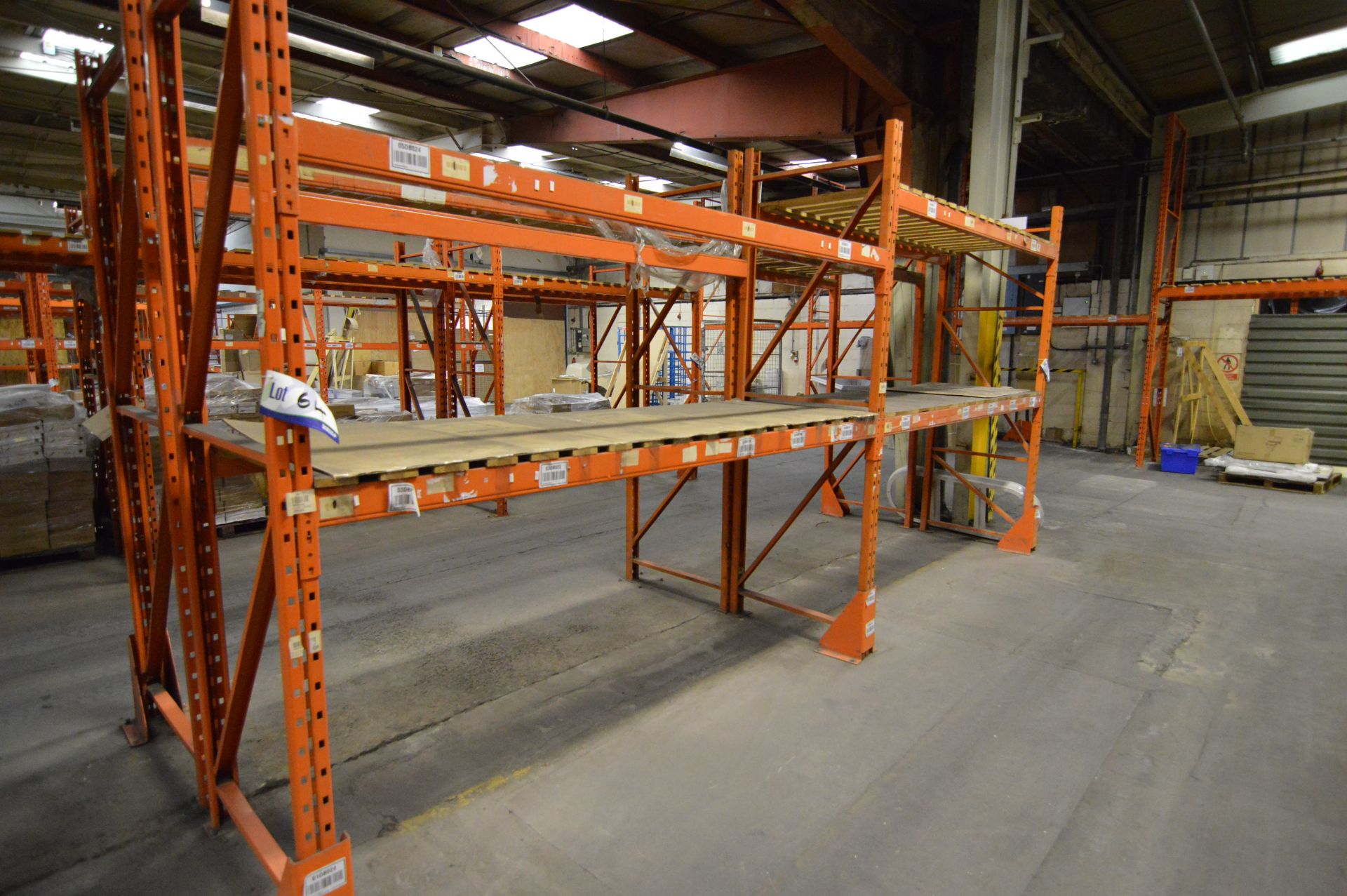 Redireck SD1.70 Single Sided Two Bay Two Tier Pallet Rack, approx. 5.5m long x 900mm x 2.7m high,