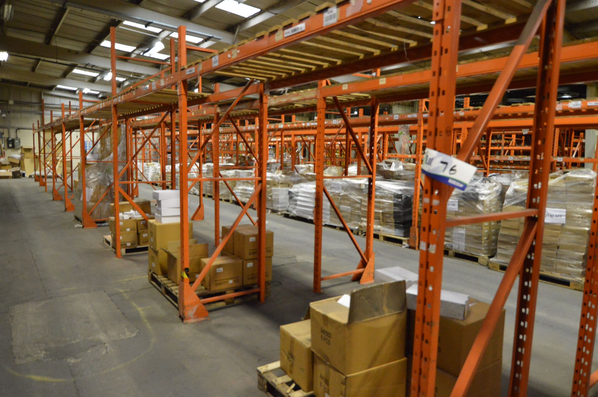 Redirack SD1.70 Single Sided Eight Bay Single Tier Pallet Rack, approx. 21.9m long x 900mm x