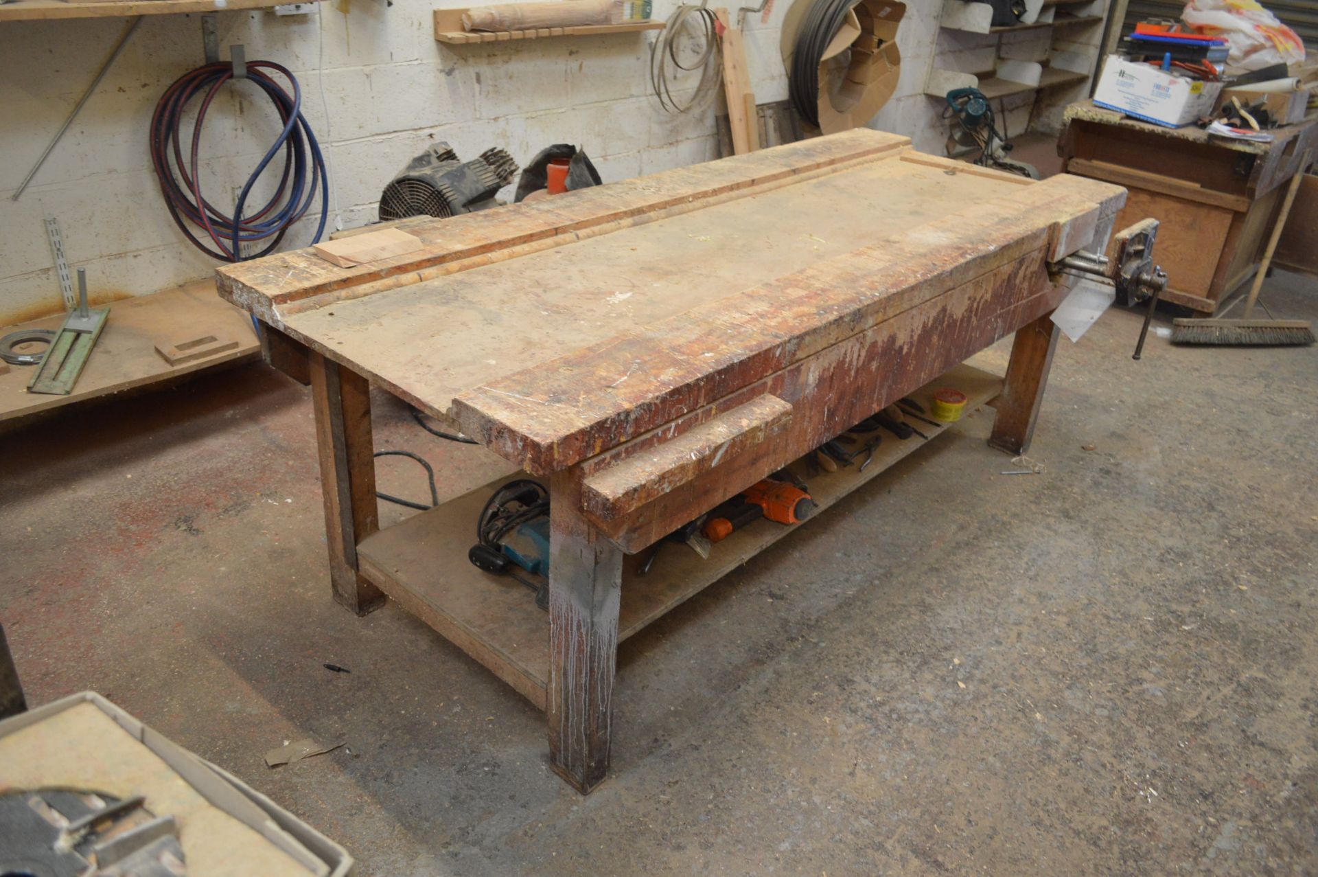 Double Sided Joiners Bench, fitted two joiners vices, (Offered for sale on behalf of a private - Image 3 of 3