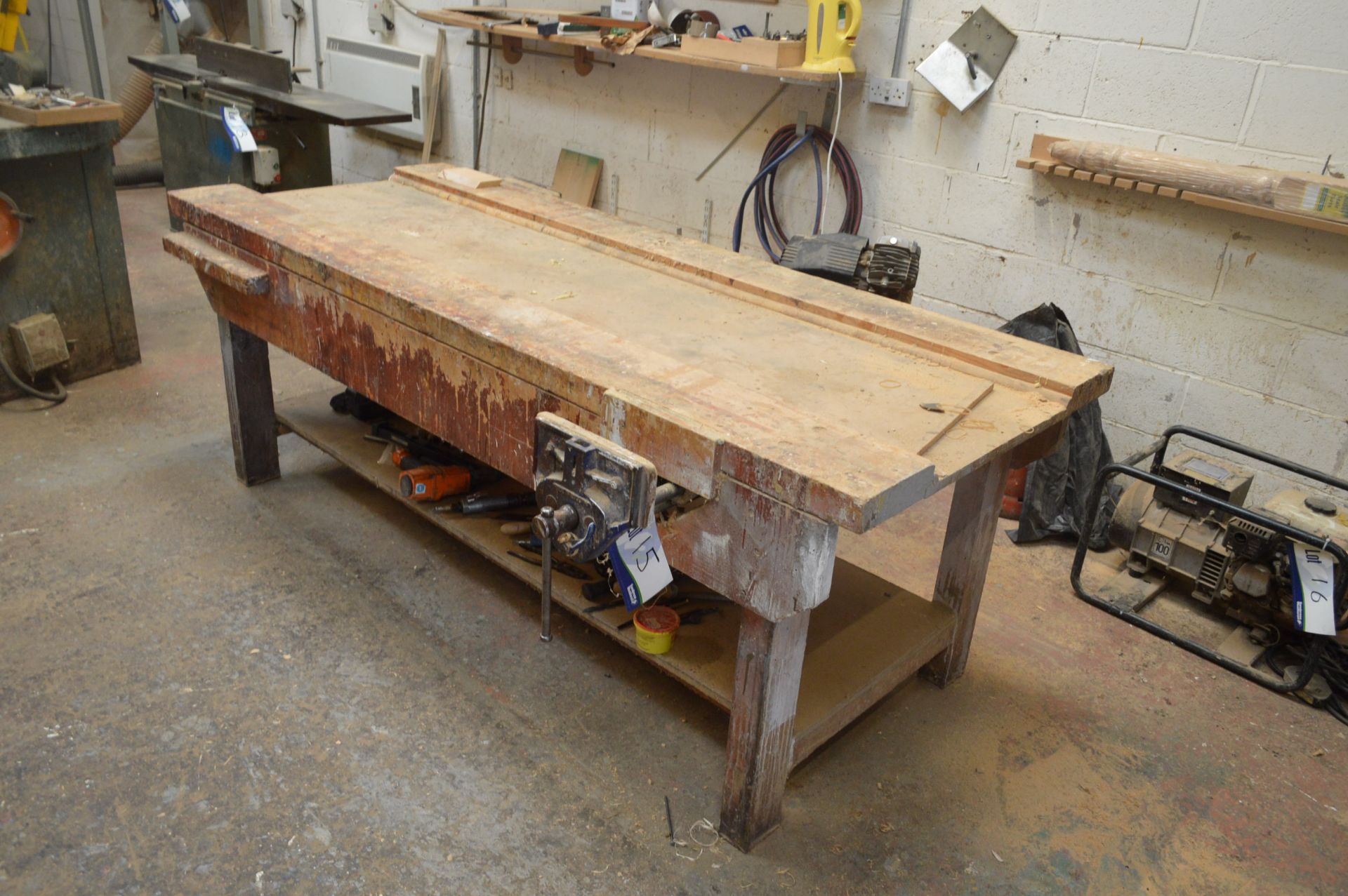 Double Sided Joiners Bench, fitted two joiners vices, (Offered for sale on behalf of a private