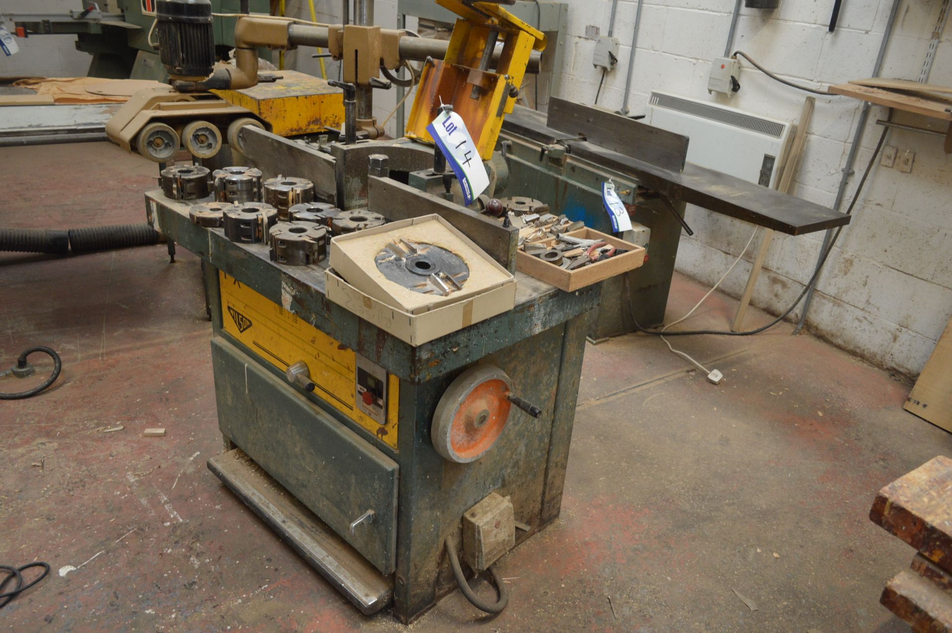 Wilson FX 330 SPINDLE MOULDER with Europa 340 Power Feed Unit, blocks & cutters, as set out, ( - Image 2 of 7