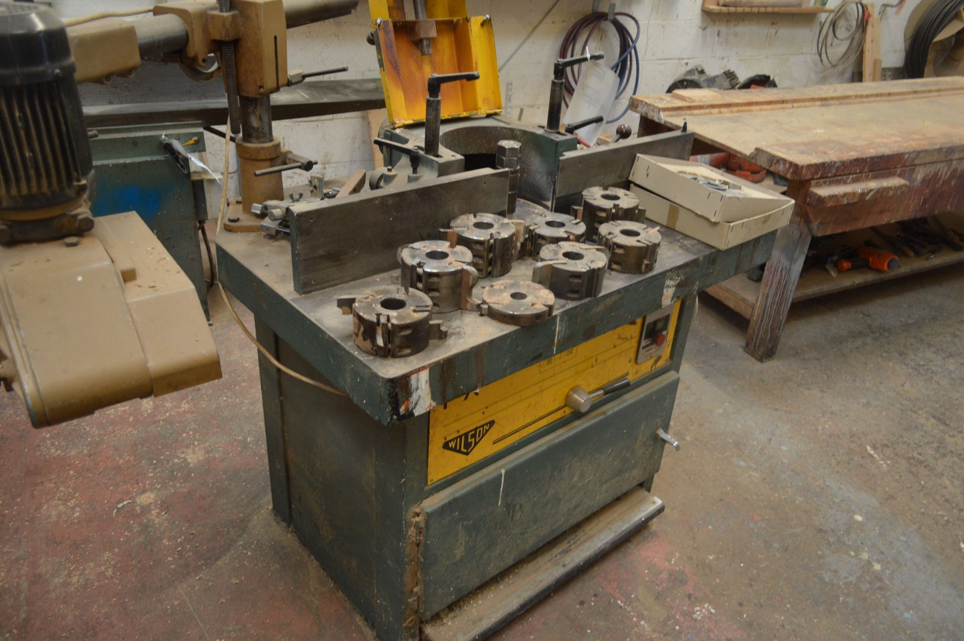 Wilson FX 330 SPINDLE MOULDER with Europa 340 Power Feed Unit, blocks & cutters, as set out, ( - Image 3 of 7
