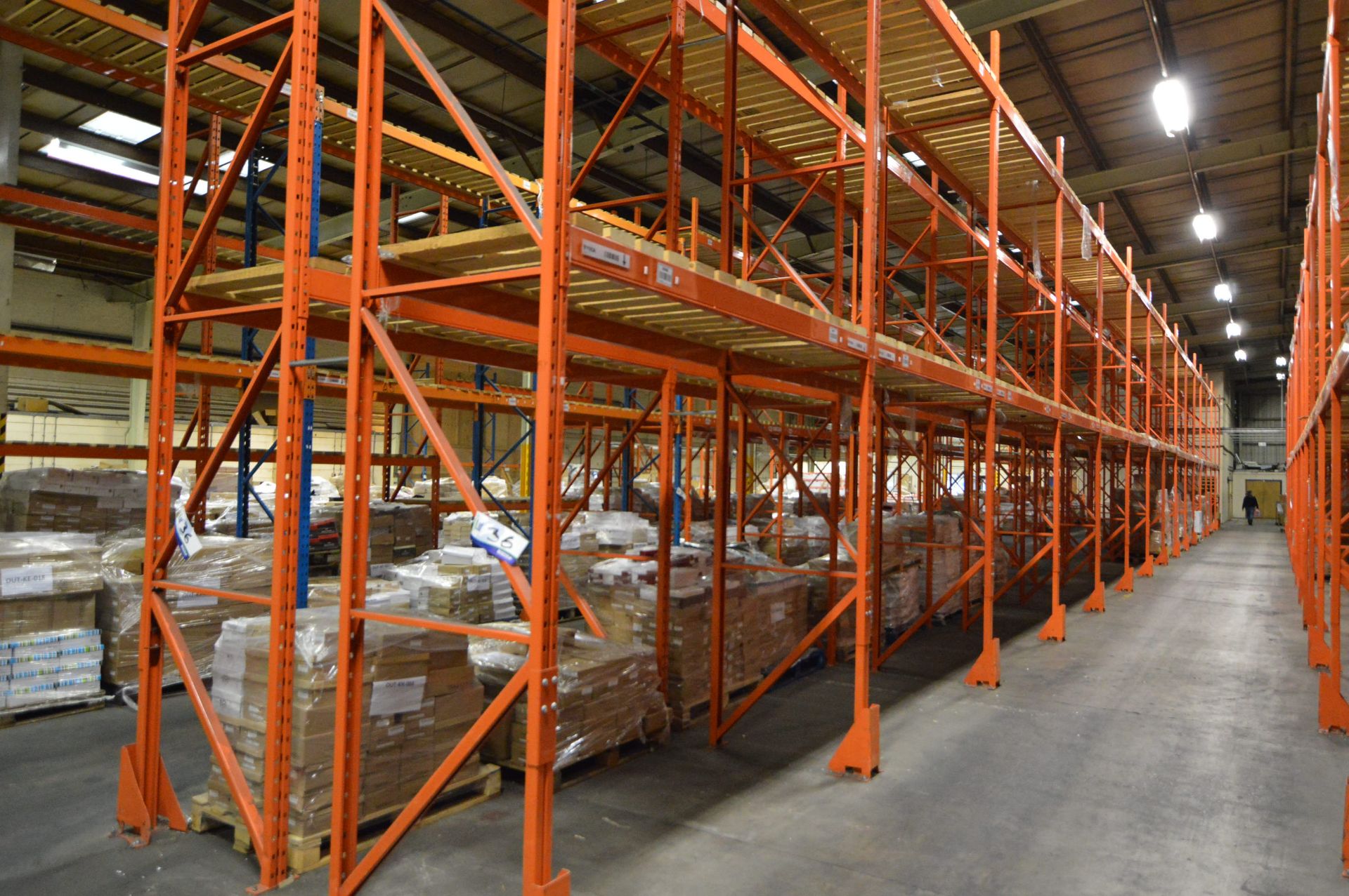 Redirack SD 2.50 DOUBLE SIDED 30 BAY MAINLY TWO TIER PALLET RACK, each run approx. 41m x 1m x 5.4m