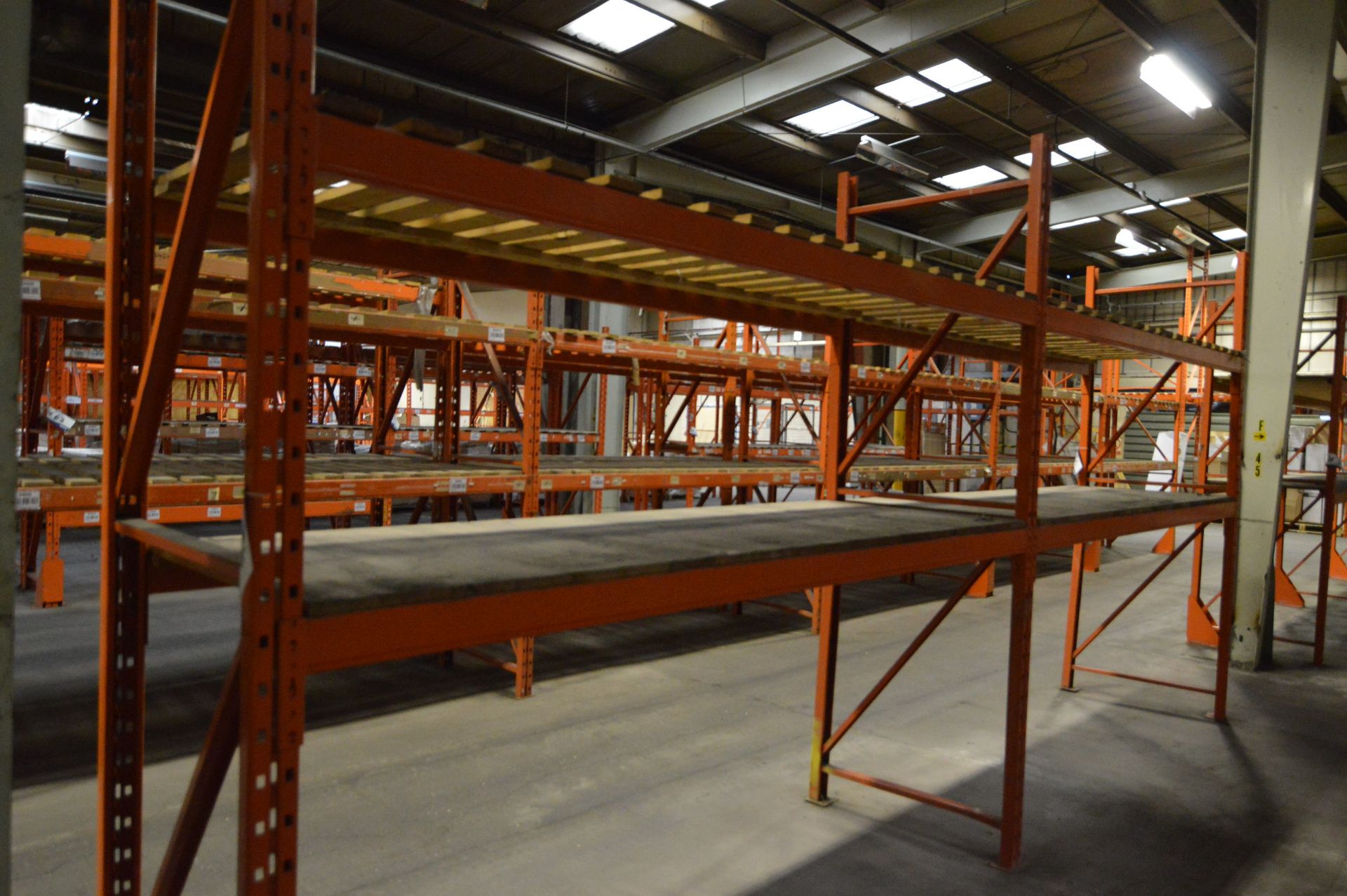 Redirack SD1.70 Single Sided Two Bay Two Tier Pallet Rack, approx. 5.5m long x 900mm x 2.7m high,