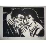 Masereel, Frans "Liebespaar" (Blankenberghe 1889-1972 Avignon). Holzschnitt. Im Stock