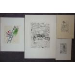 Vier Blatt Graphik Französische Kunst des 20. Jh. Pierre Bonnard: Le Parc Monceau, Radierung/