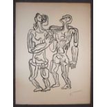 Zadkine, Ossip "Les deux amis" (Smolensk 1890-1967 Paris) Lithographie auf Arches-Bütten. Rechts