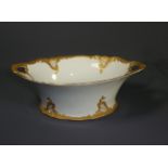 Fruit BowlFuerstenberg, 20th century.Oval shape, two handles with rocaille slightly in relief,