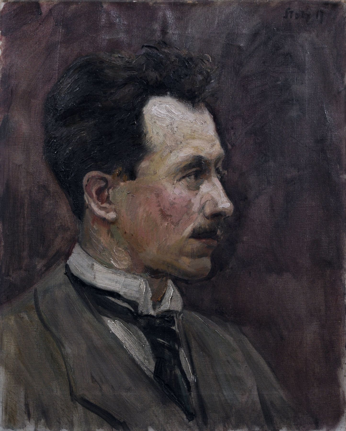 Fritz Stotz, Portrait Bruno Hollaender. 1917.  Oil on canvas. Signiert "Stotz" und datiert o.re.