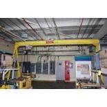 Gantry Crane Rated 4000 lb. Capacity, 16 ft. Span Mounted on (2) 28 in. Length Rails/Runway, Cotting