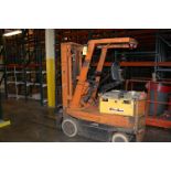 Toyota Electric Fork Lift, Rated Approximate 2800 lb. Lift Capacity, Max Lift 197 in. Height, Side