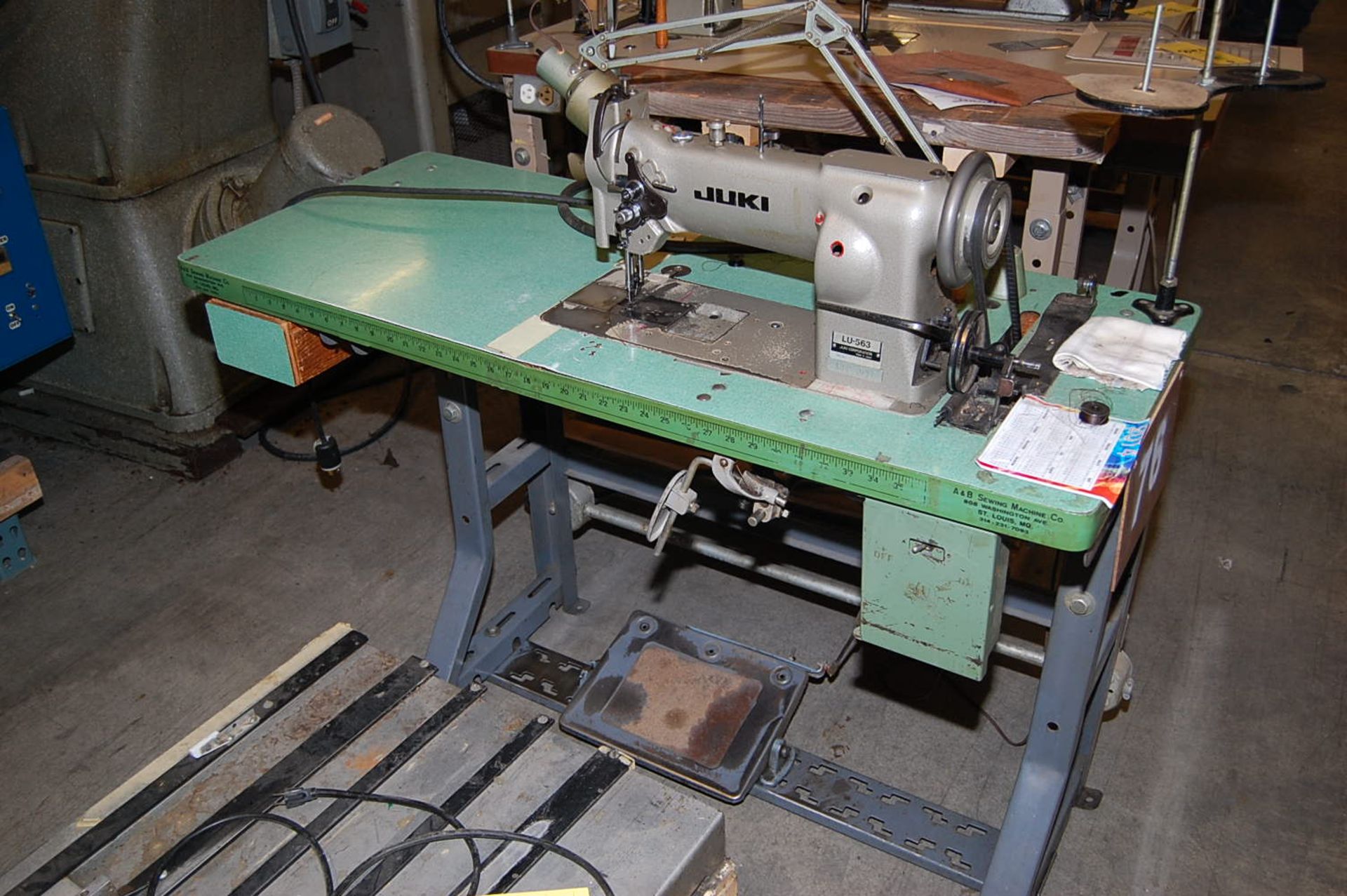 Juki Type #LU-563 Sewing Machine Mounted on Bench, SNS48899