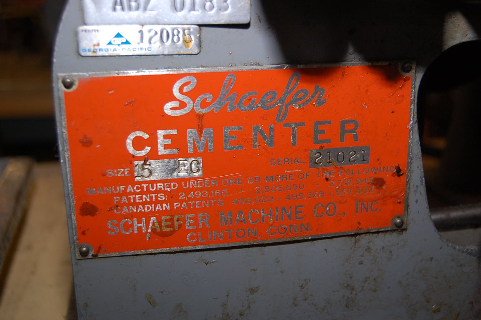 Schaefer Cementer, Size 15 EC/15 in. Roll, SN 21021 - Image 2 of 2