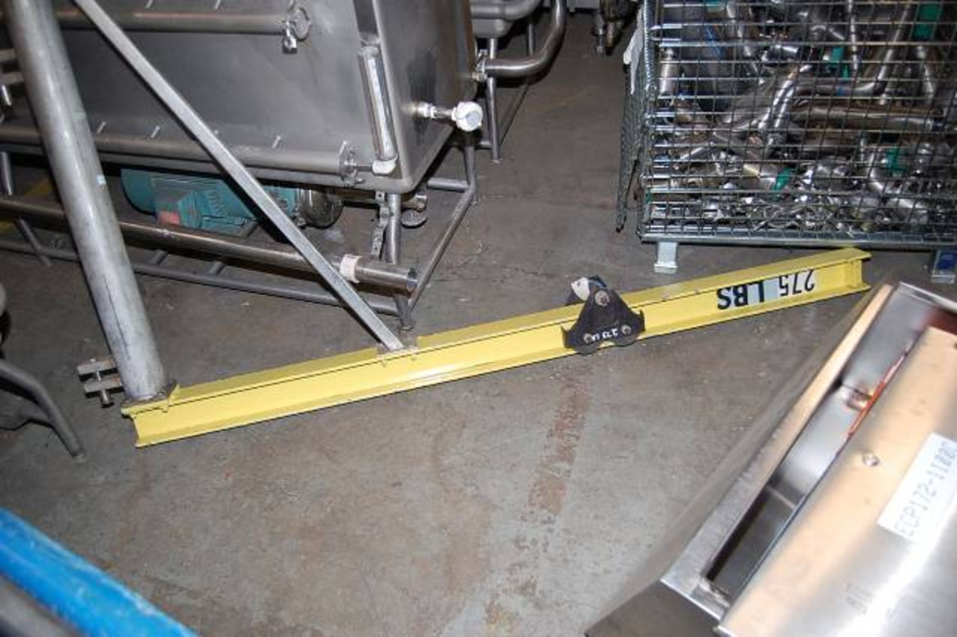 Material Handling Jib, 6 ft. Length, Rated 275 lb. Capacity, Includes Trolley, Wall Mount