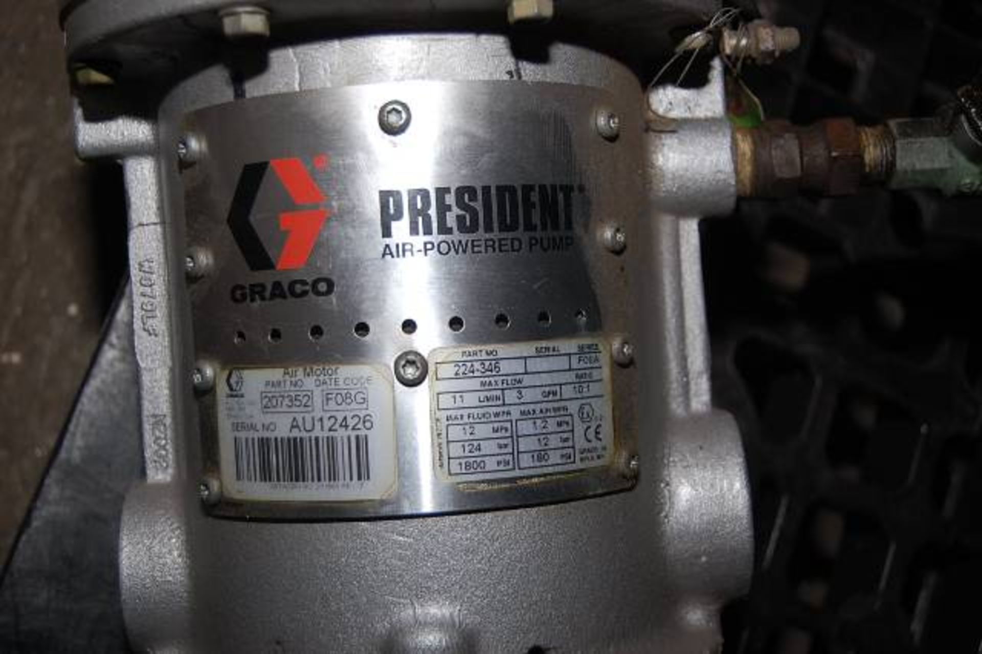 Graco Model #224-346 President Air Operated Pump, Series F08A - Image 2 of 2