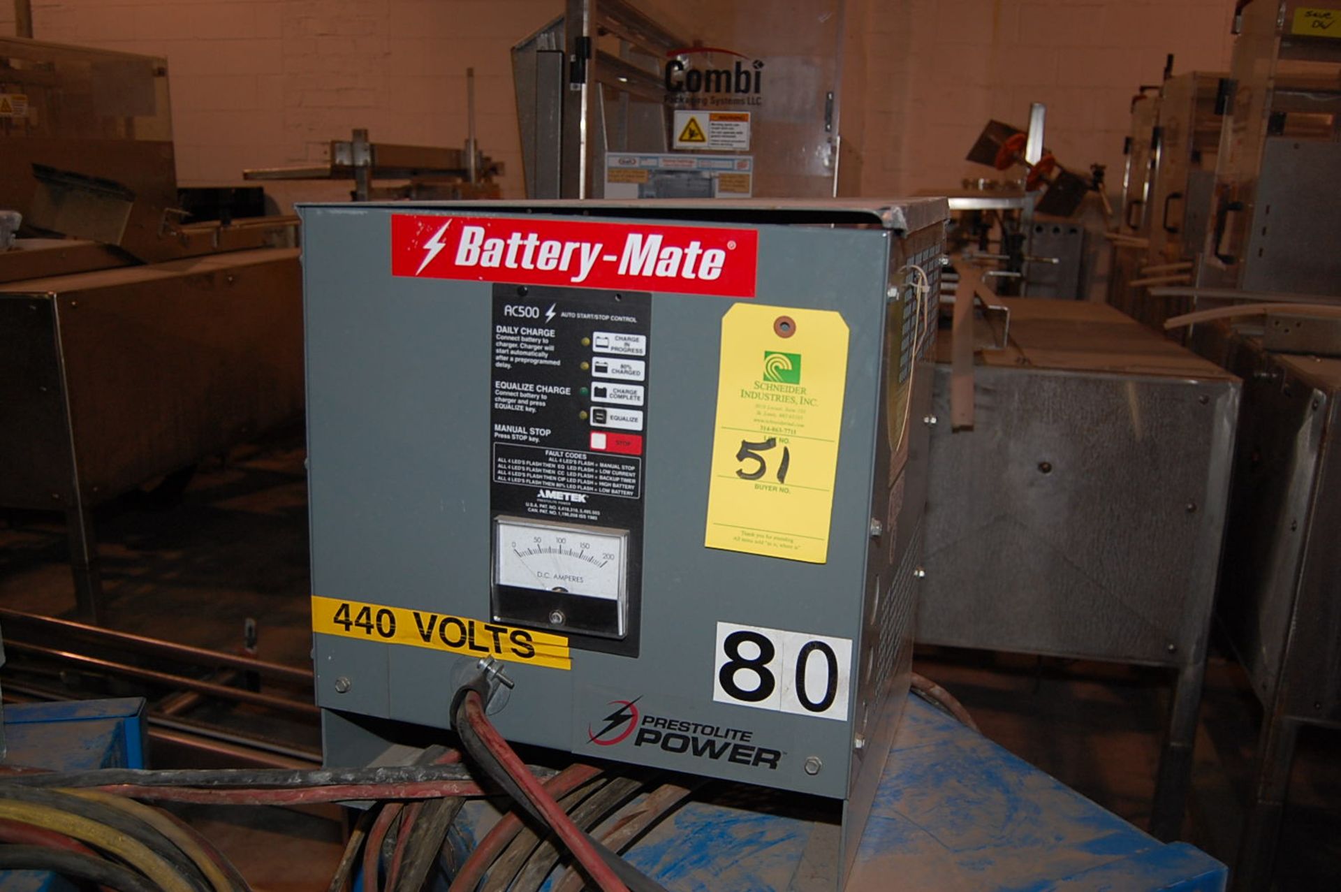 Ametek Prestolite Power Model #600M1 Electric Battery Charger, Rated 6 Cell/12 Volt Rigging fee: $