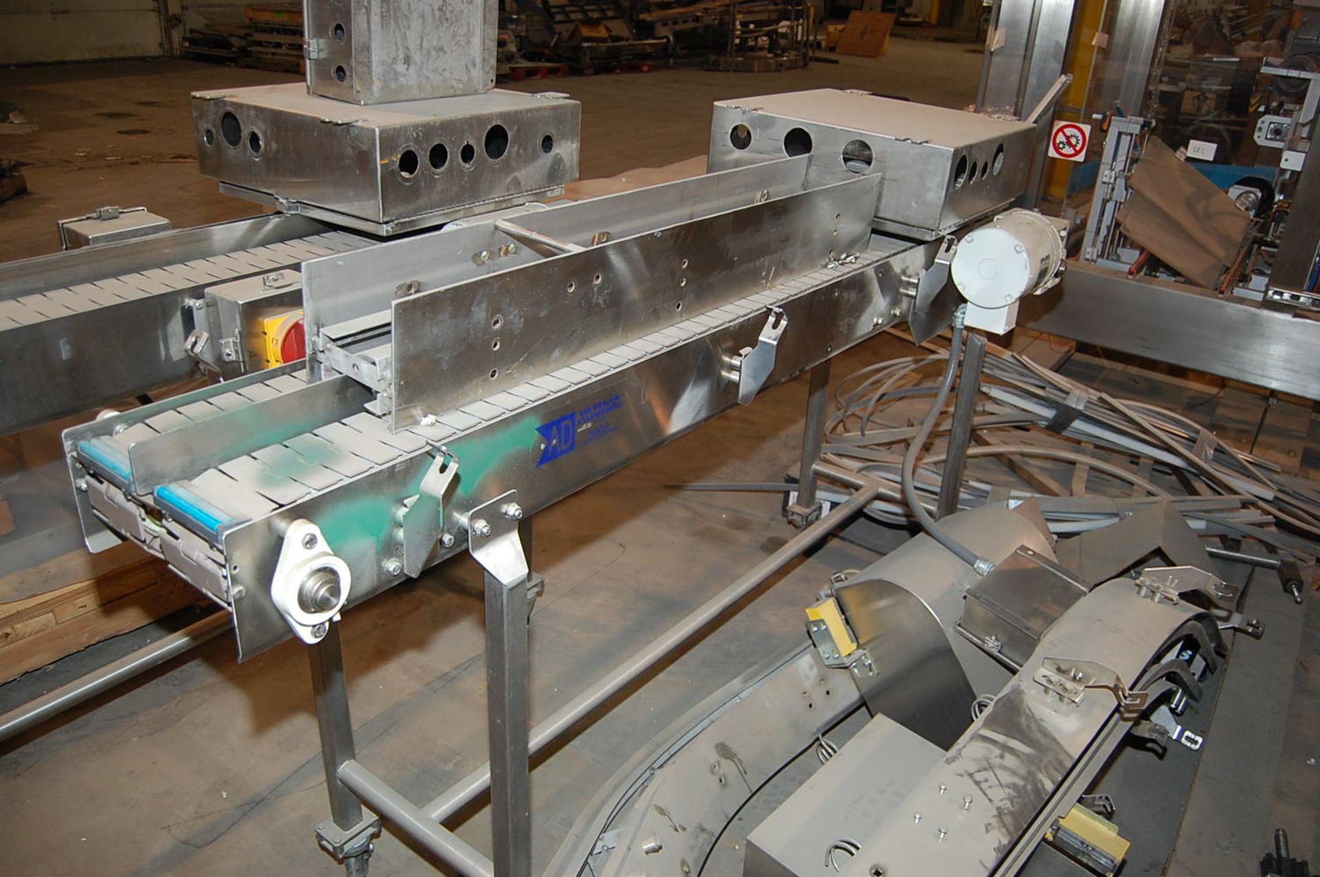 ADE Conveyor System, Two Line Design, (2) Fractional HP Motors and Control, 4-Wheel Drive Rigging