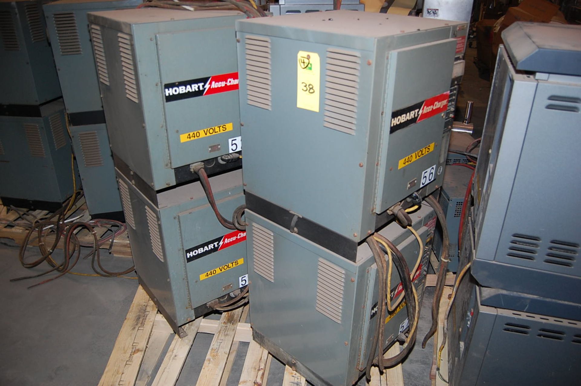 (4) Hobart Accu-Charger Electric Battery Chargers, Rated 6 Cell/12 Volt Rigging fee: $50