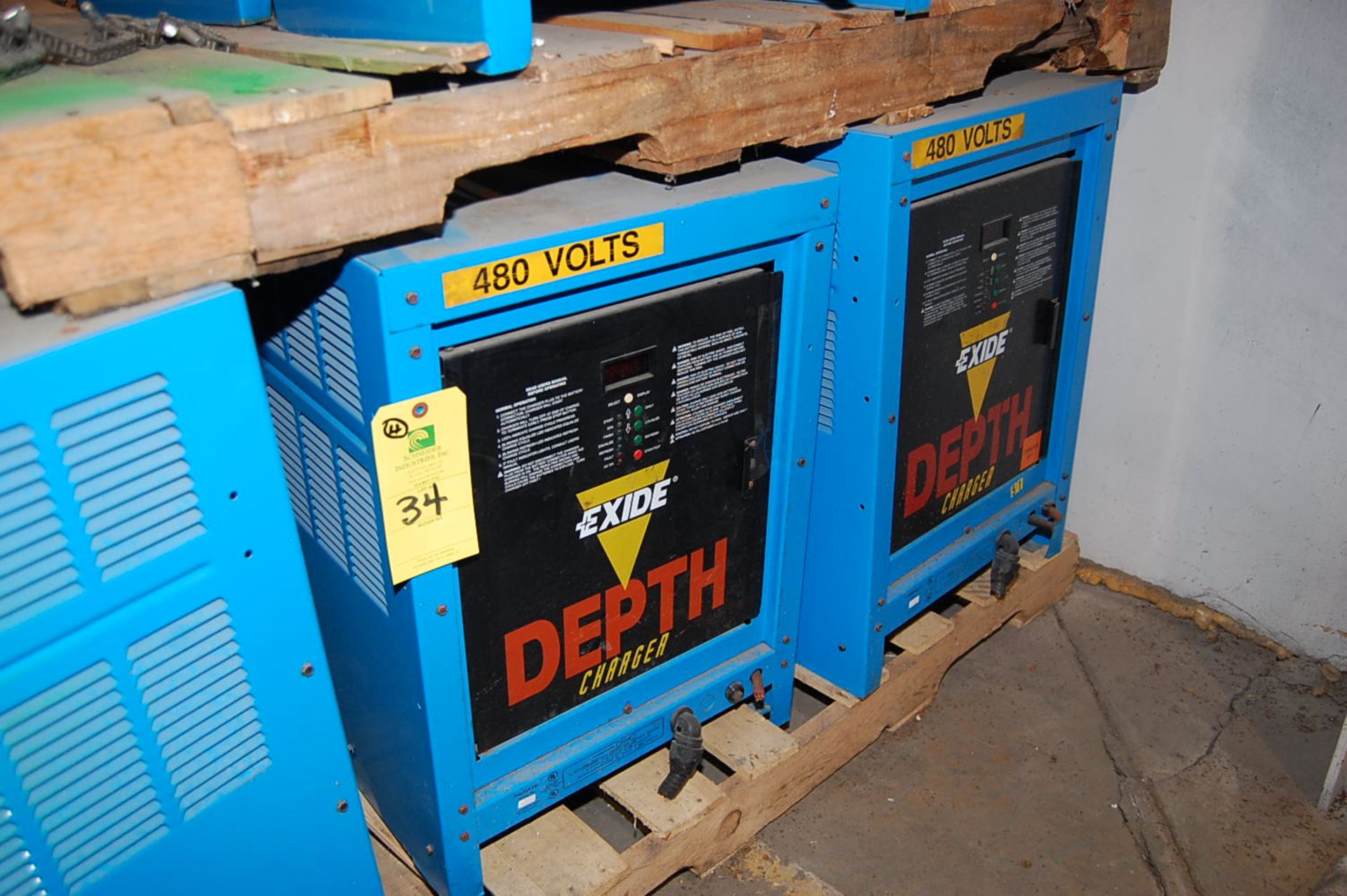 (4) Exide Depth Charger, Electric Battery Chargers, Rated 6 Cell/12 Volt Rigging fee: $50