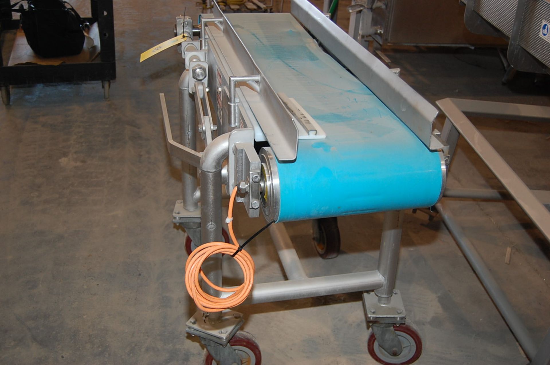 Belt Conveyor, 12 in. Wide Belt x 48 in. Length, SS Frame, 4-Wheel Base Rigging fee: $25 - Image 2 of 2