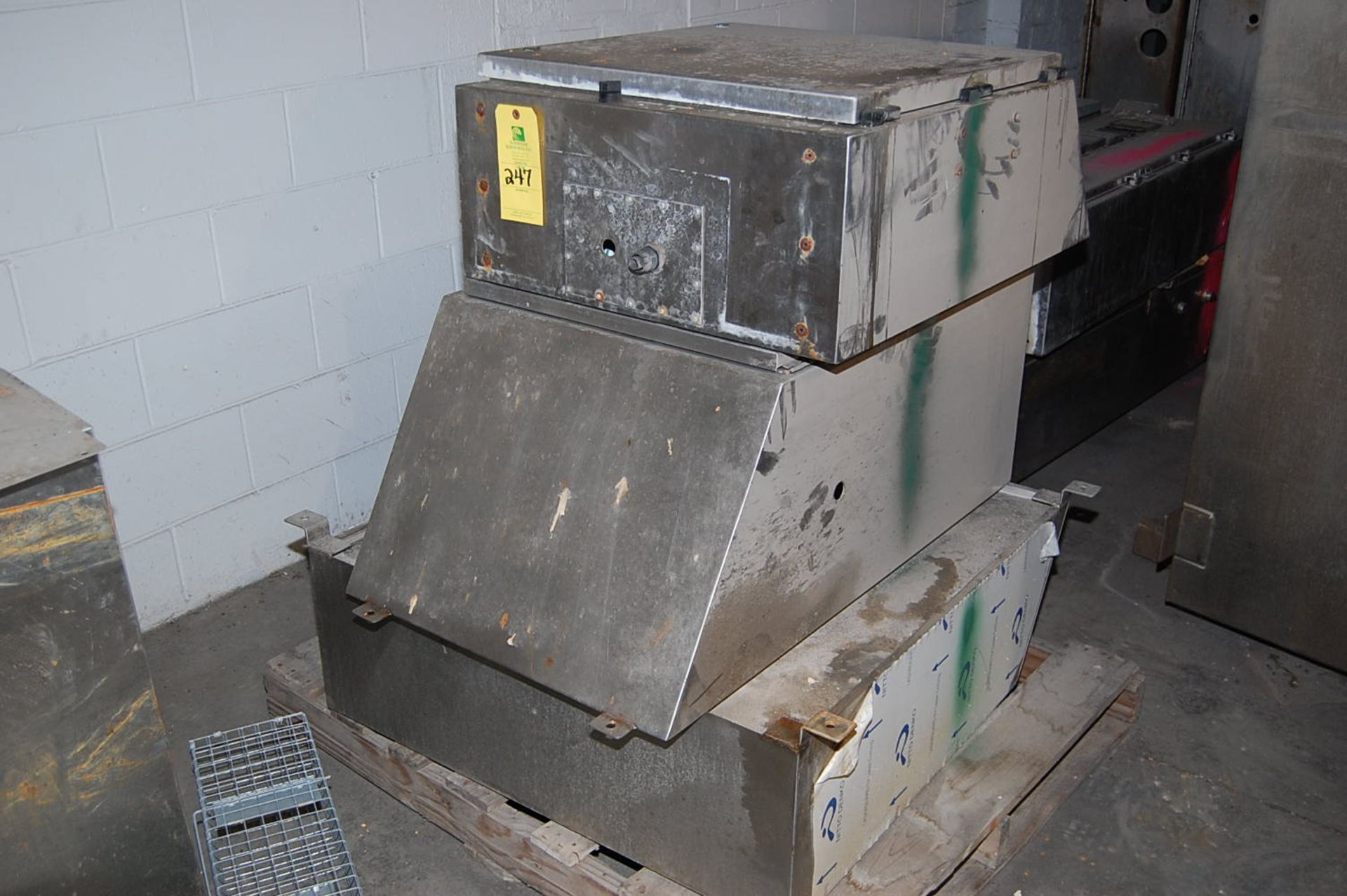 (3) Electric Control Enclosures, SS Construction Rigging fee: $50