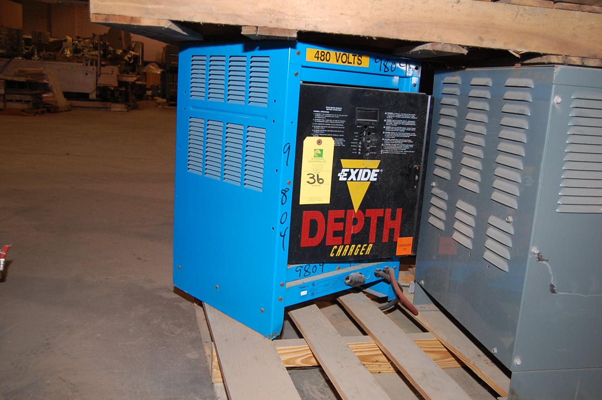 Exide Depth Charger, Electric Battery Charger, Rated 6 Cell/12 Volt Rigging fee: $25