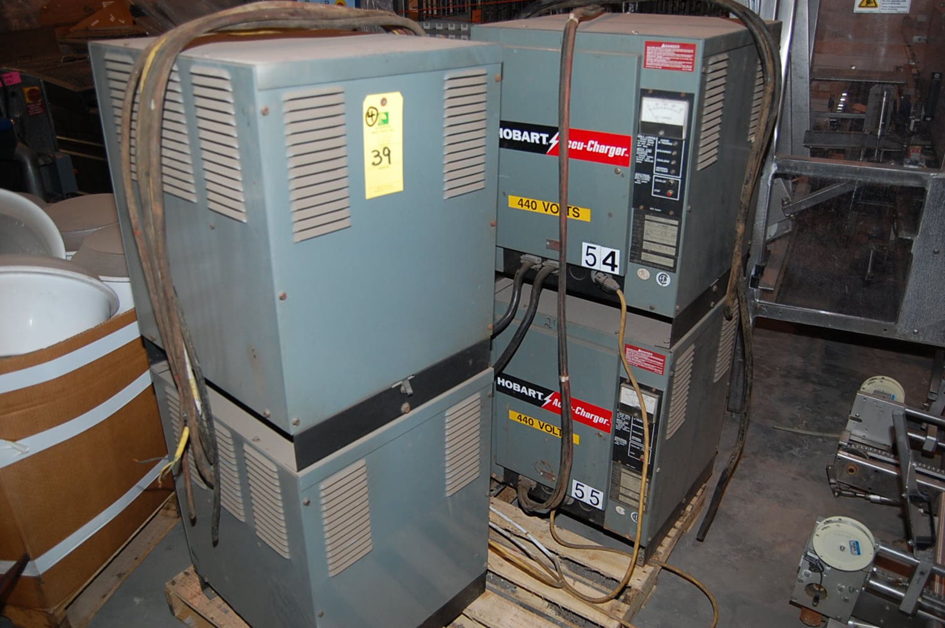 (4) Hobart Accu-Charger Electric Battery Chargers, Rated 6 Cell/12 Volt Rigging fee: $50