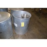 Aluminum Storage Bin, 24 in. Diameter x 29 in. Depth, Aluminum Lid, Includes Assorted Pans, Note -