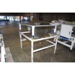 Stainless Steel Hopper, 48 in. x 48 in. x 30 in. to Bottom, Mounted on Steel Base