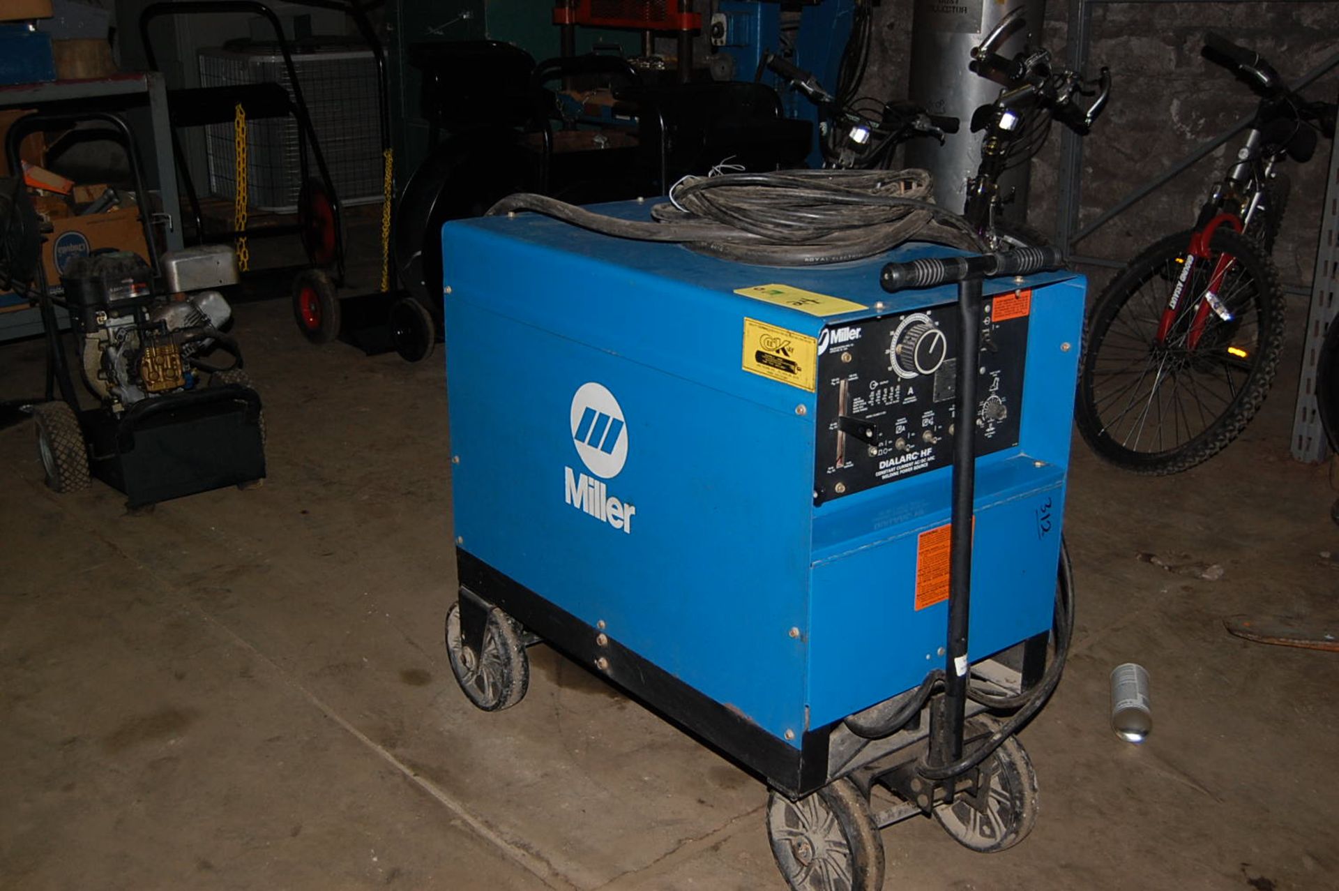 Miller Dial-Arc-HF Arc Welder, Stock #901782, SN J237135, Mounted on 4-Wheel Base