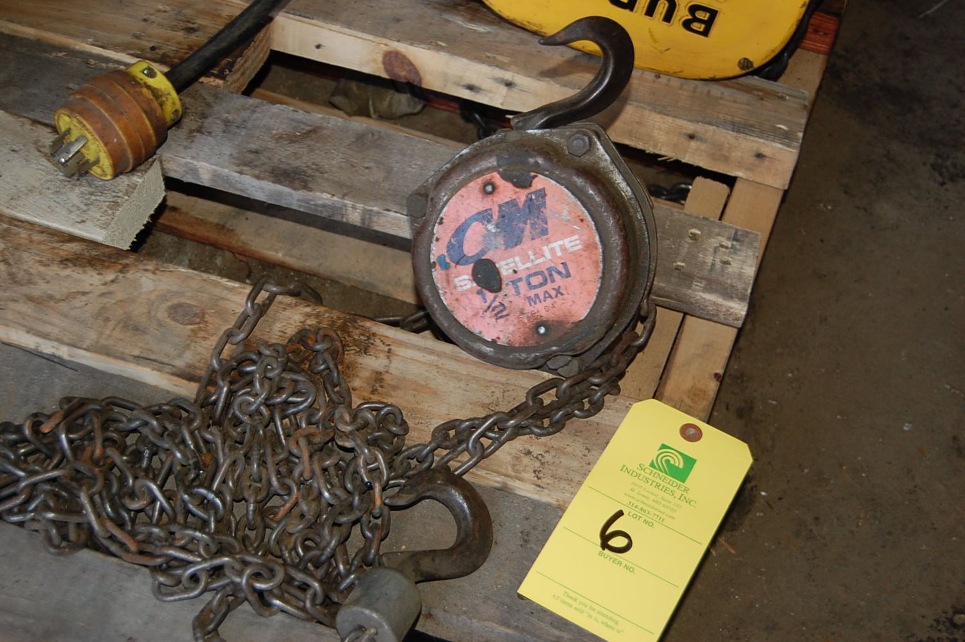 CM Manual Chain Hoist Rated 1/2 Ton Capacity