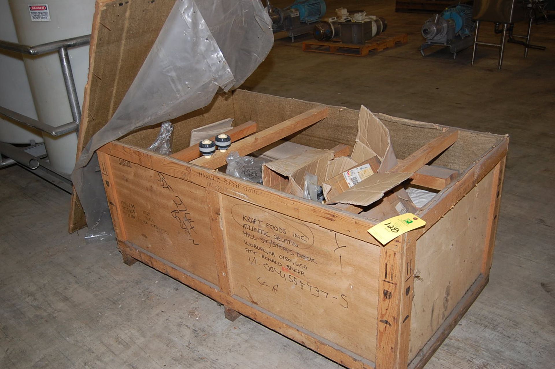 Crate - SS Parts & Components, Assorted Plugs, Washers, Stainless Steel Clamps - Rigging Fee $50, I