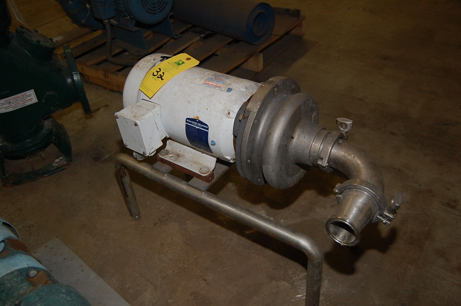 Baldor 5 HP Motor and AMPCO # 2 1/2 x 2 Pump, 208-230/460 Volt - Rigging Fee $50, If Crating or Lum